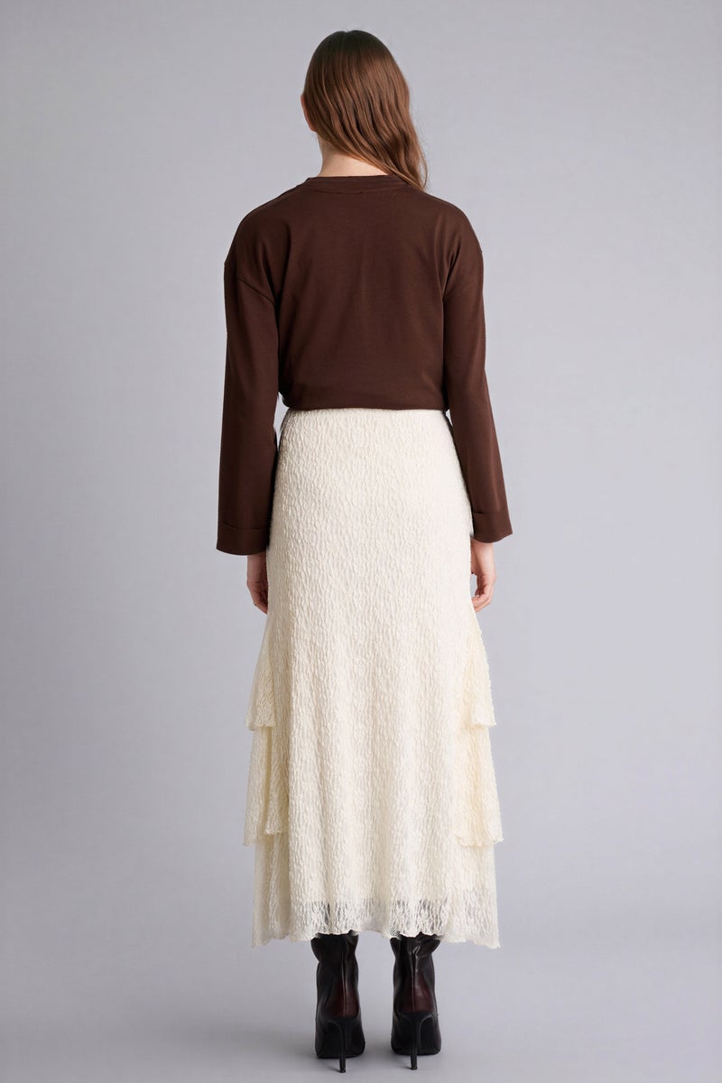 ديفاكتو جيبة تريكو ميدي دانتيل بقصة A - Image 5